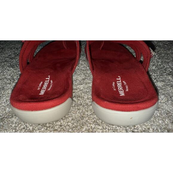 Merrell Chili District Muri Wrap Sandal Women’s 10 Red Stretch Comfort Slides - Picture 7 of 9